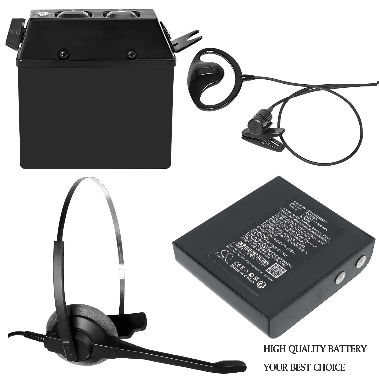 

Аккумулятор для беспроводной гарнитуры Cameron Sino 4.8V 1200mAh/2000mAh BAT2000 для HME COM 2000, COM2000