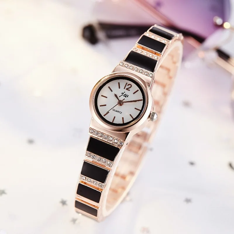 فاخر حجر الراين نساء ساعات كوارتز موضة صغيرة الهاتفي الصلب حزام ساعات المعصم للسيدات ساعة Reloj Mujer Relogio Feminino #4
