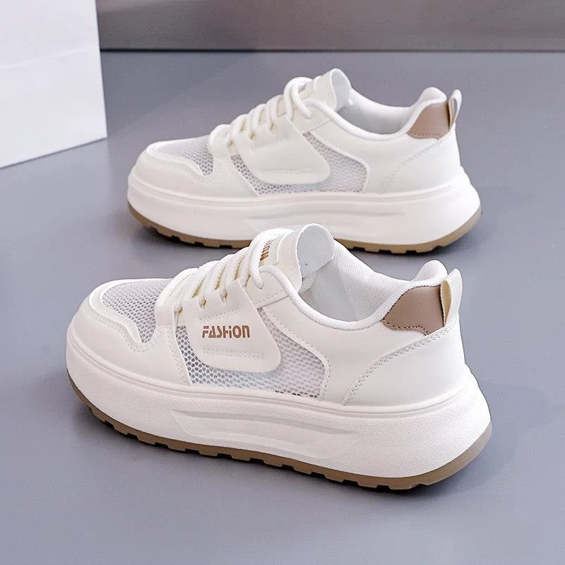 

Summer 2026 Women's Thick Bottom Dad Mesh Sneakers Breathable Casual Shoes Cross Buckle round Toe Rubber Outsole Sporty
