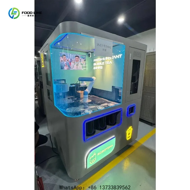 Customized Fruit Tea And Milk Tea Robot 24 Hour Unmanned Vending Machine Multi Flavors