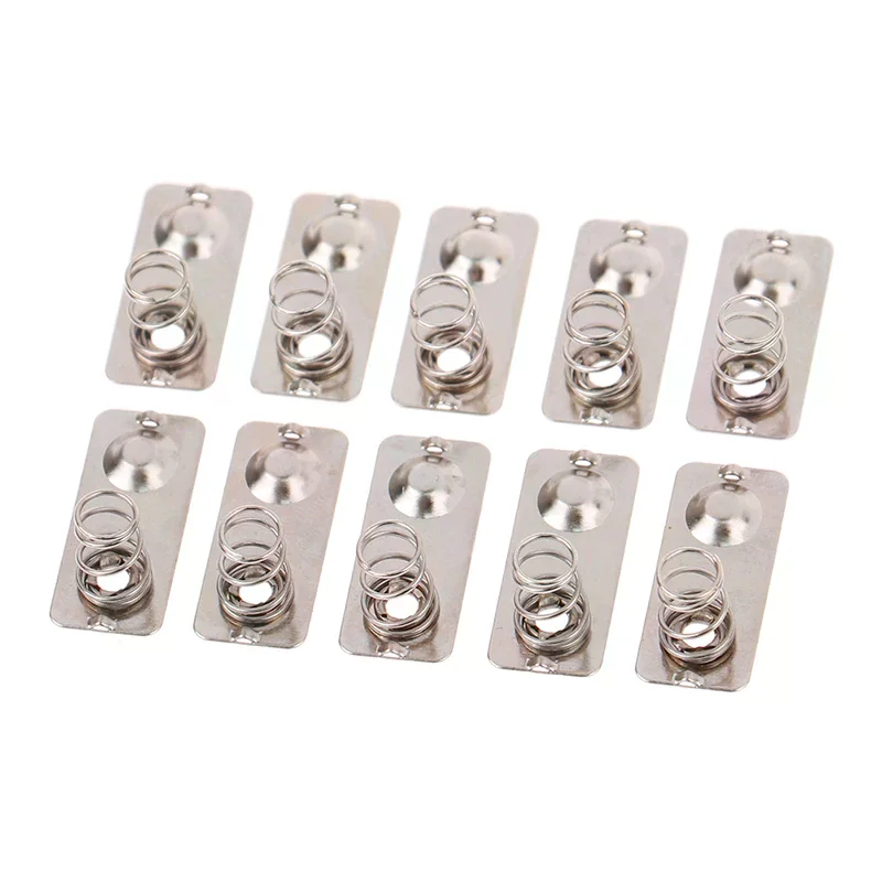 20Pcs/ 21x9mm - + Replacement Metal Batteries Spring Contact Plate Silver Unidirectional Slot For AAA Battery Case
