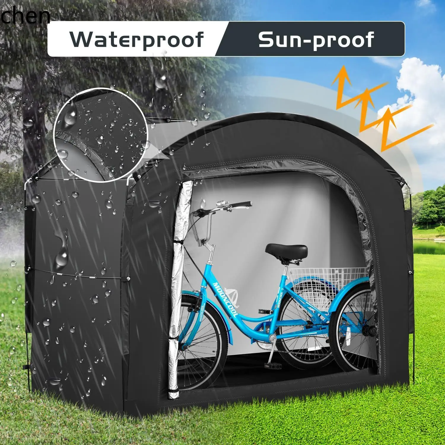 

PYH cross-border new outdoor large portable bicycle tent - waterproof, sun-protective, portable storage tent