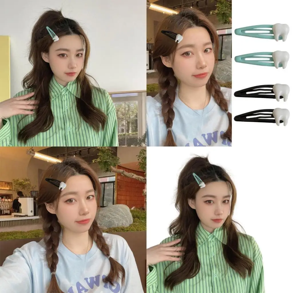 652F Hot Girls Hairpin Harajuku Lady Y2K Girls Mini Tooth Handmade Barrettes Clip