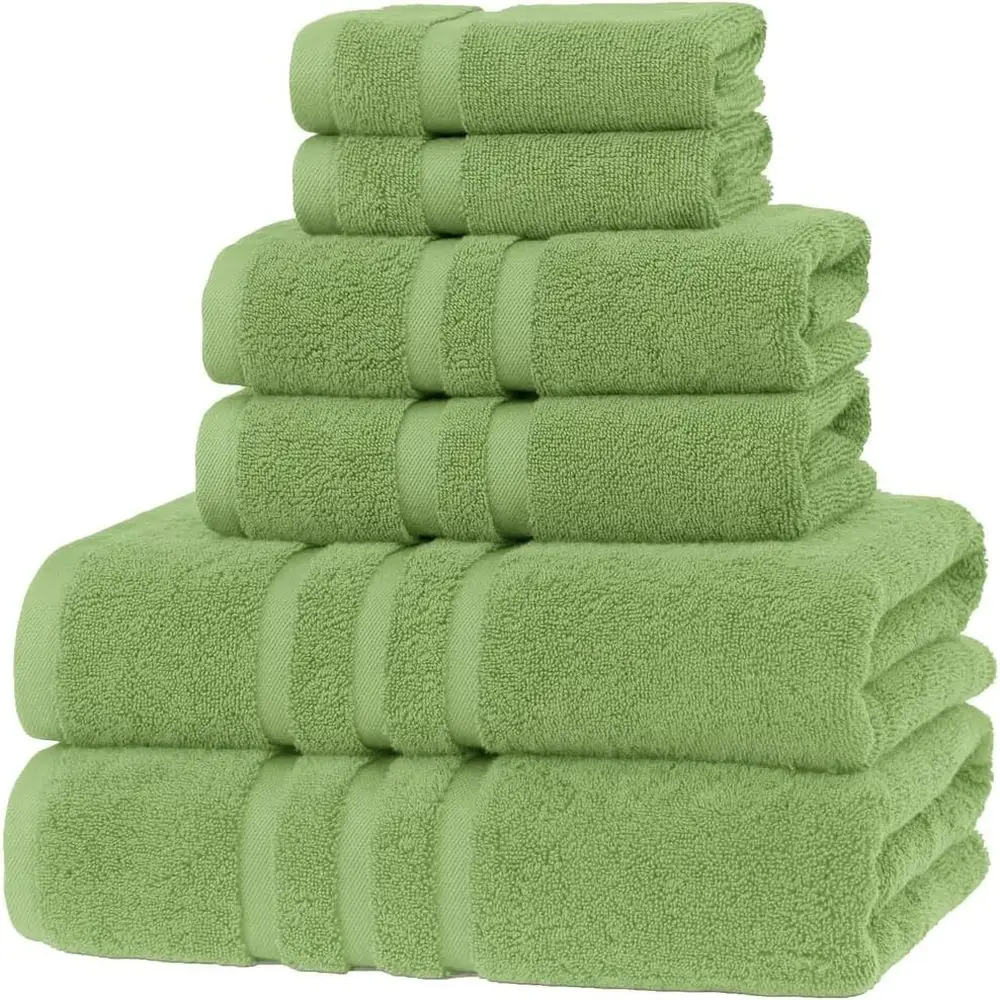 

Veteran Textile LLC — 6 предметов — турецкий хлопок — роскошный набор полотенец для ванной и кухни, 2 банных полотенца, 2 полотенца для рук и 2 стиральных салфеток