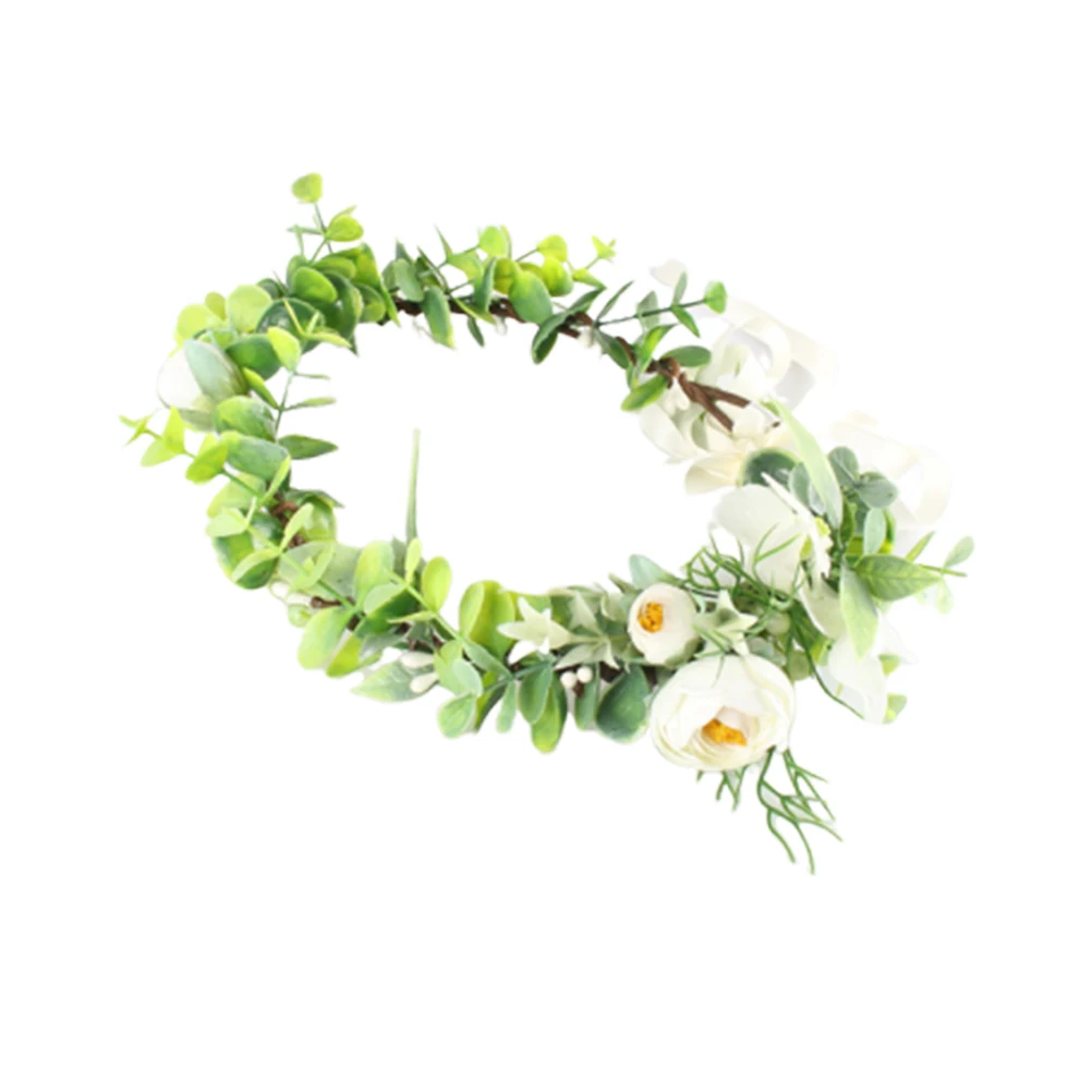 

Bohemian Flower Headband Hair Wreath Leaf Garland Elegant Floral Decoration For Wedding Bridal Bridesmaid Festival Maternity
