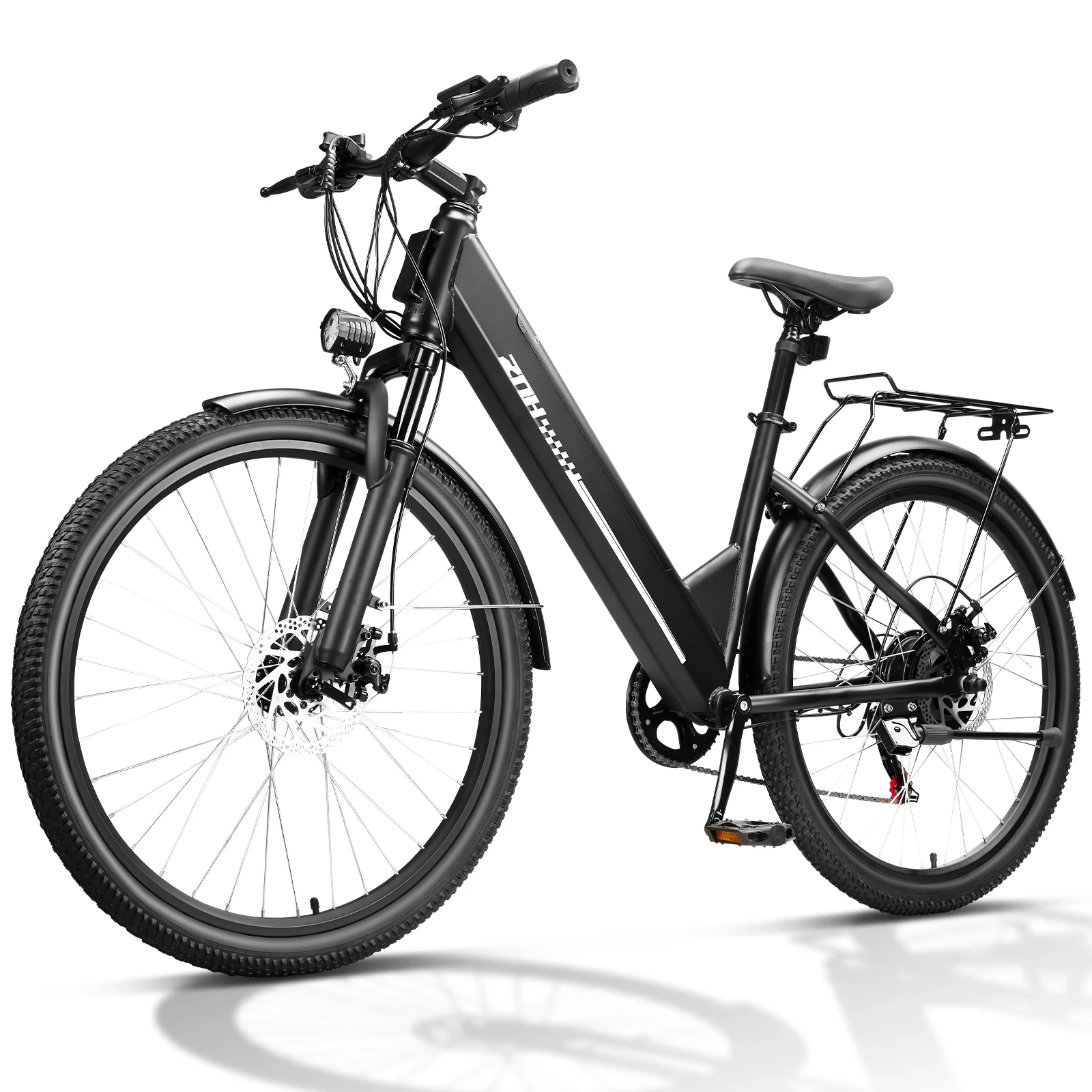 Bicicleta eléctrica de pico de 1000W para adultos, neumáticos de 26 ", bicicleta eléctrica para desplazamientos con alcance de 50 millas, extraíble, 20MPH, 7 velocidades