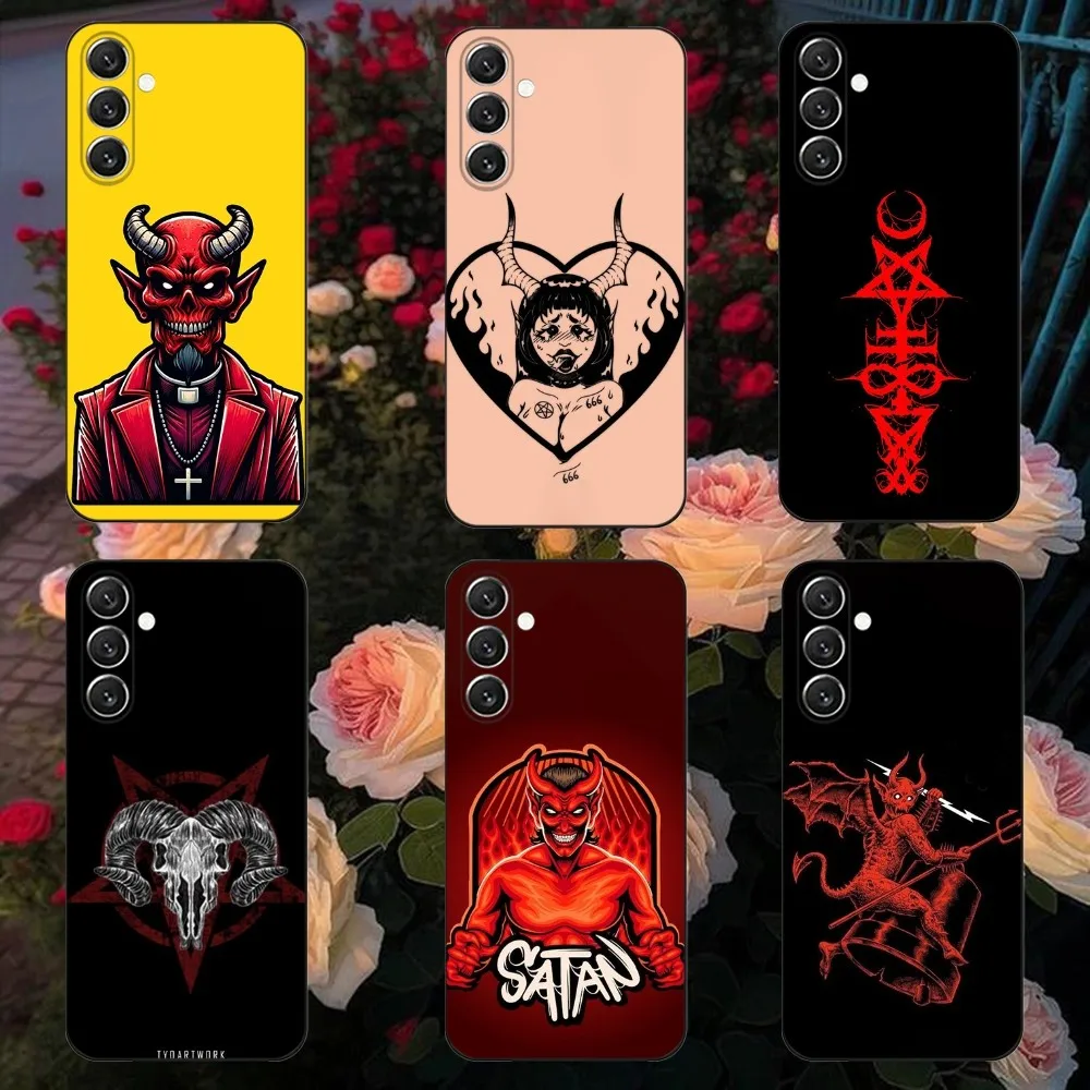 

Devil Satan Design Phone Case For Samsung Galaxy A13,A21s,A22,A31,A32,A52,A53,A71,A80,A91 Soft Black Cover