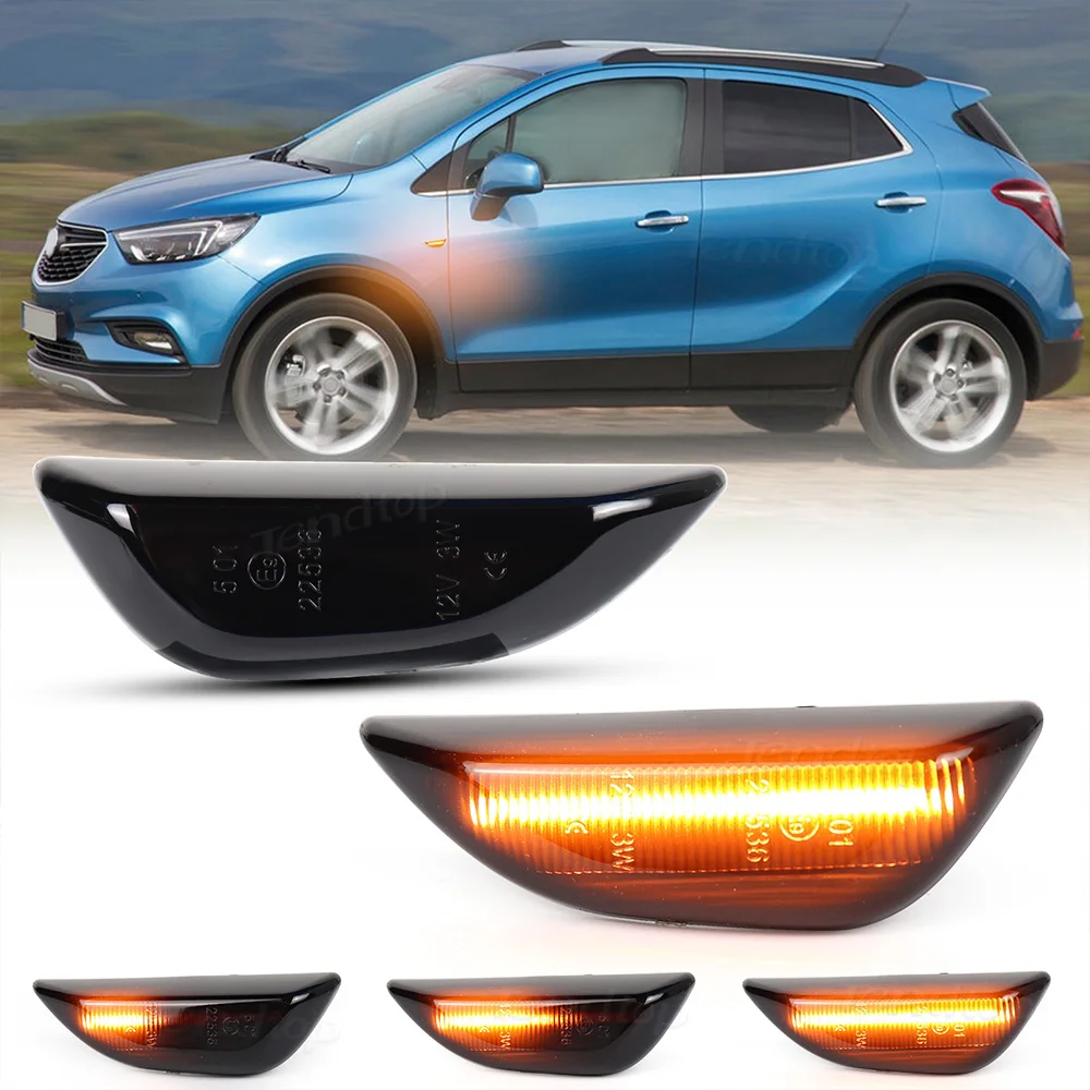 2X LED Dynamic Turn Signal Side Marker Light Sequential Blinker Indicator For Opel Mokka X Chevrolet Trax Buick Encore