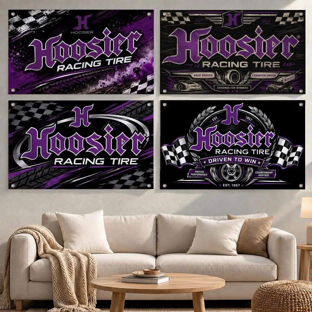 Brand Hoosier Racing Tire Flags Minimalist Fabric Banner Flags Garden Shop Bedroom Festival Birthday Wall Decor