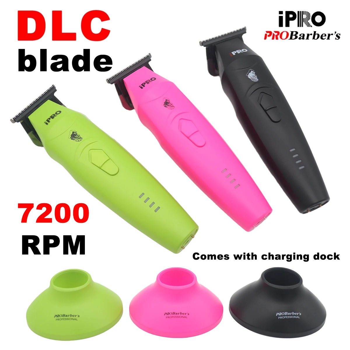 

Trimmer for Men Professional Barber DLC Blade T-Blade Zero Gapped 7200RPM 7.5W with Base Charger Hair Trimmer Barber Machines