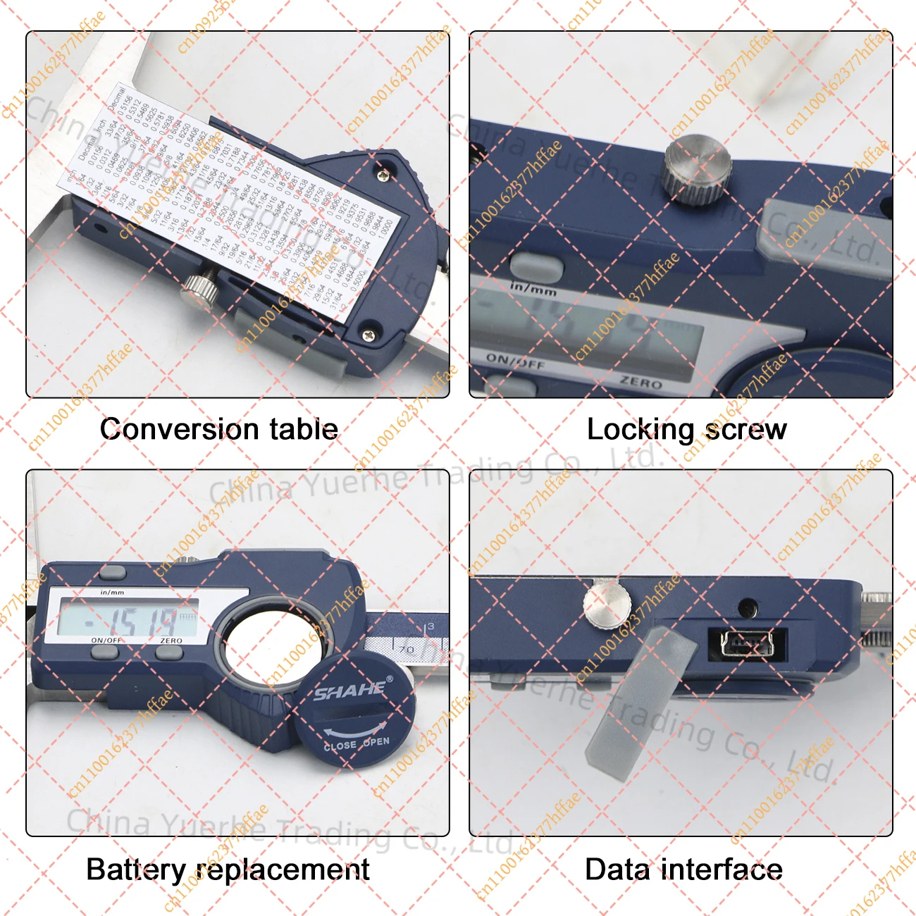 SHAHE Digital Depth Caliper 150/200/300mm Electronic Depth Gauge Caliper Depth Ruler Micrometer Gauge Measuring Tool