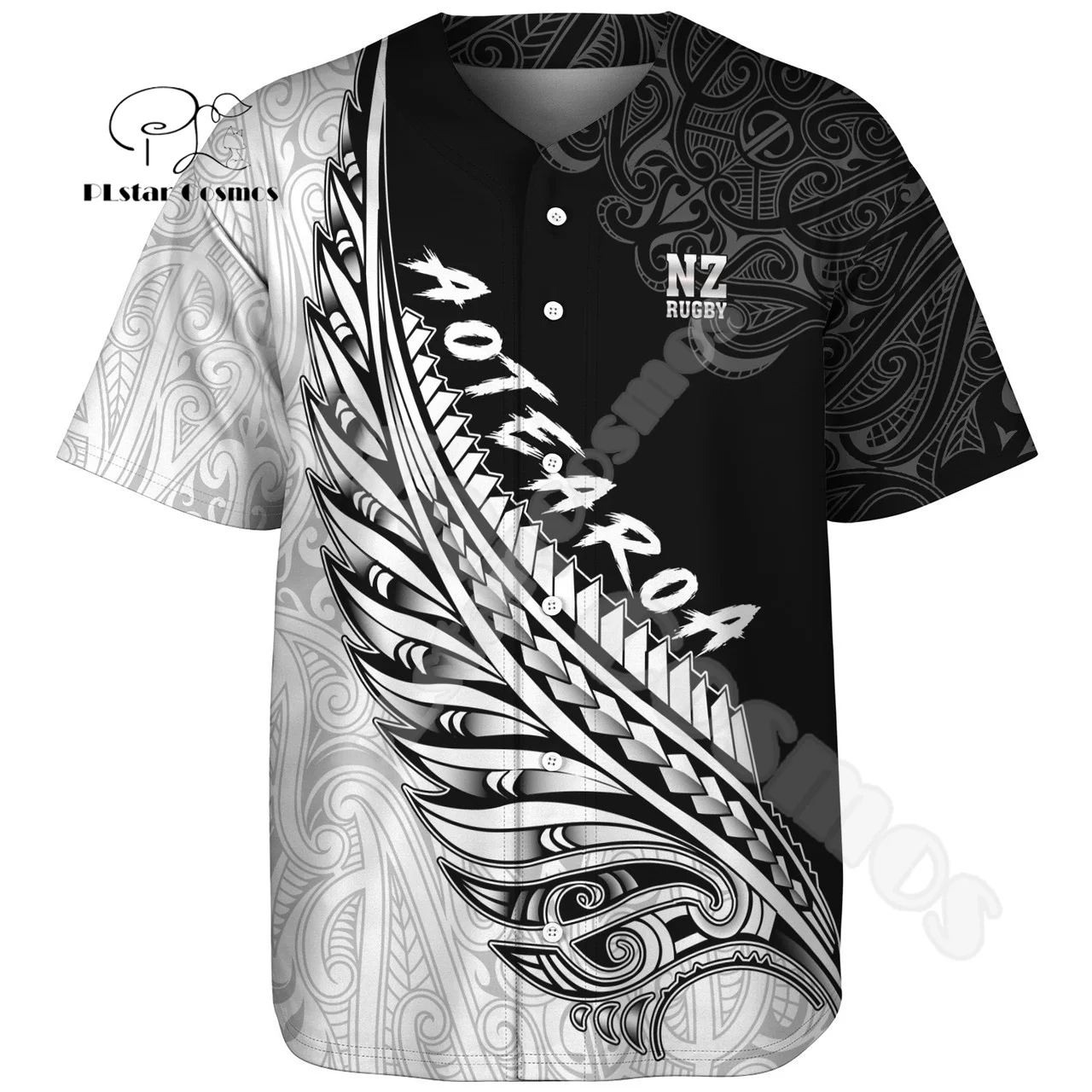 Custom Name New Zealand Aotearoa Maori Rugby Tattoo Vintage 3DPrint Summer Baseball Shirts Jersey Casual Unisex Short Sleeves X2