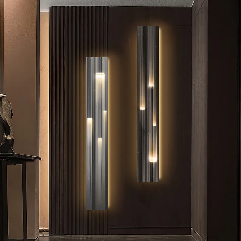 Chinese creative light luxury style, porch decoration painting with lights