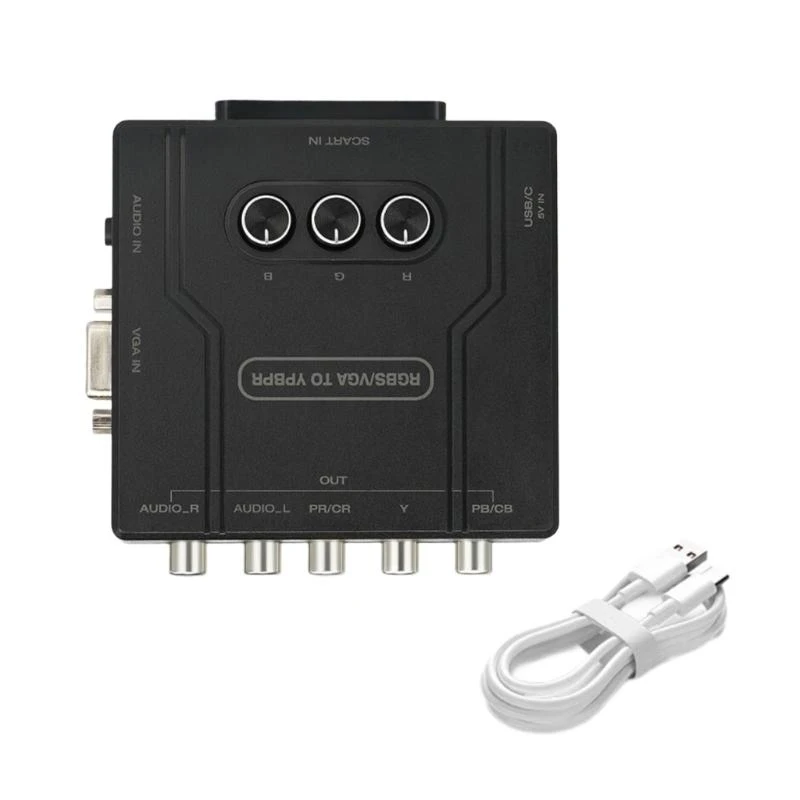 

DXAB RGBS SCART VGA to YPBPR Component Video Adapter Single Channel Adjustment Device