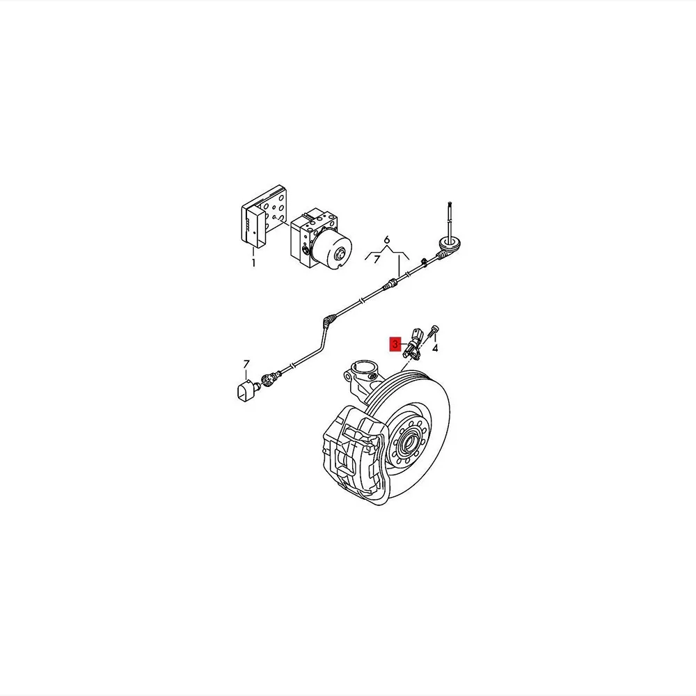 WHT003862 Car ABS Wheel Speed Sensor Rear Right for VW Golf Passat Polo 9N 6R 6C A1 A2 S3 TT Fabia Seat Ibiza Leon 6Q0 927 808B