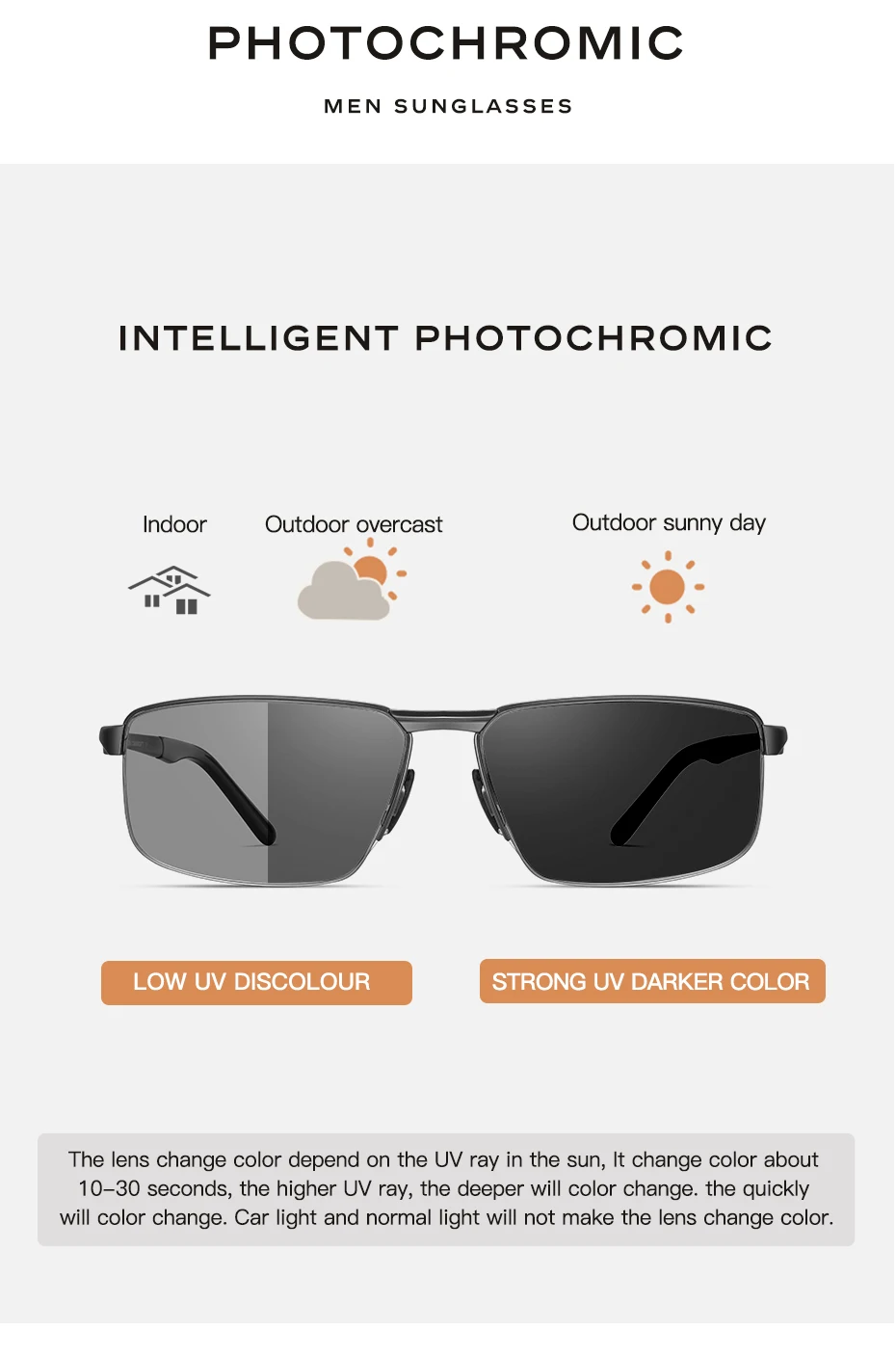 CAPONI neue Sonnenbrille für Männer Nylon polarisierte photo chrome Legierung fahren Sonnenbrille uv400 Marke Designer Sonnenbrillen bs8917 – Detail 9
