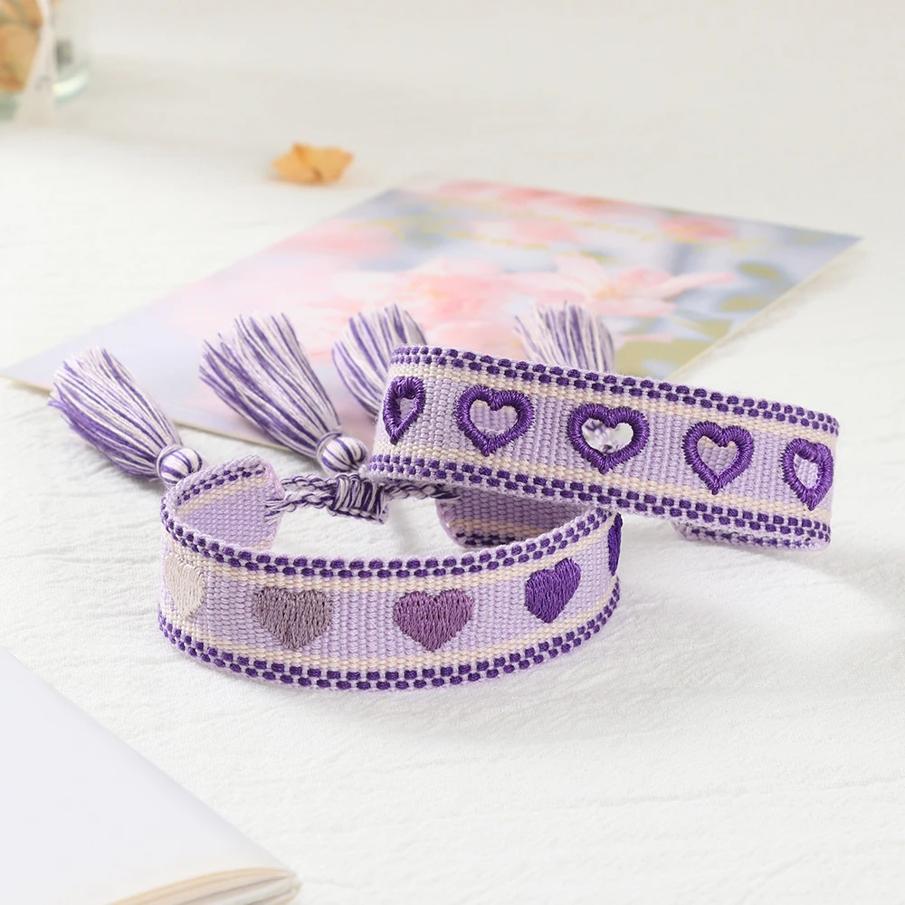 Braccialetti con cuori vuoti braccialetto dell\'amicizia intrecciato con regali di gioielli con nappe