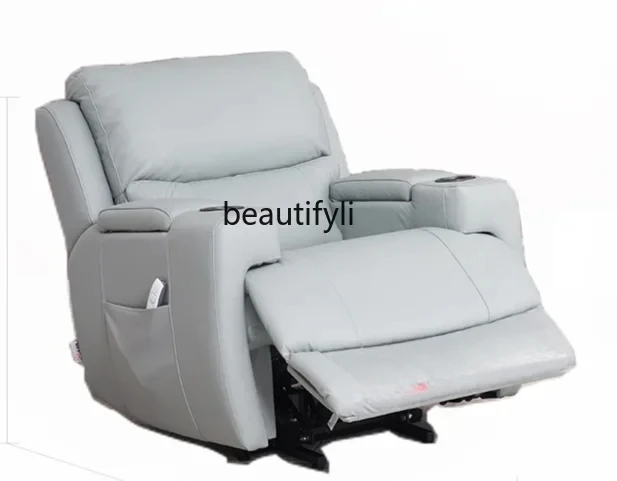 

First Class Living Room Multi-Functional Leather Single Electric Functional Recliner for the Elderly