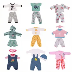 2 Pcs/Set Animal Pajamas Suit For 43cm Baby Doll Clothes Accessories And 18 Inch American Doll Girl's Toys Our Generation