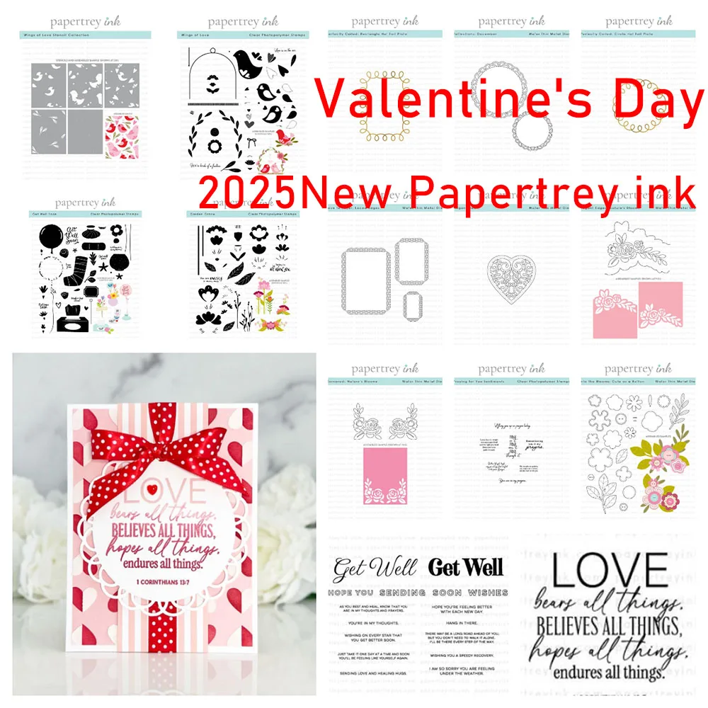 New Cuts Dies Stamps Stencil Edge Heart Die Love December Mini Stamp Set Handmade Die DIY Scrapbooking Cards Making Holiday Gift