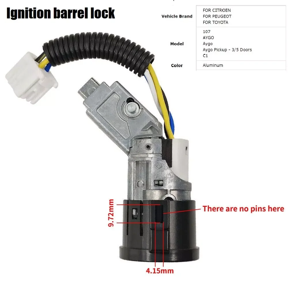 1 قطعة قفل برميل الإشعال بالسيارة لبيجو 107 سيتروين C1 تويوتا AYGO قفل الإشعال ملحقات السيارة N0501412 N0502200