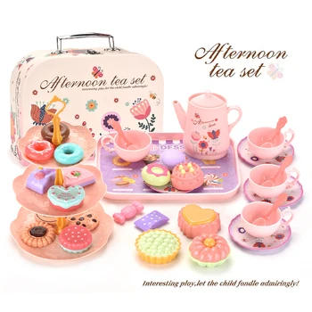 Afternoon tea sets children&#x27;s toys pretend play girls play house kitchen food kids party/picnic gift 42pcs simulation cup cake