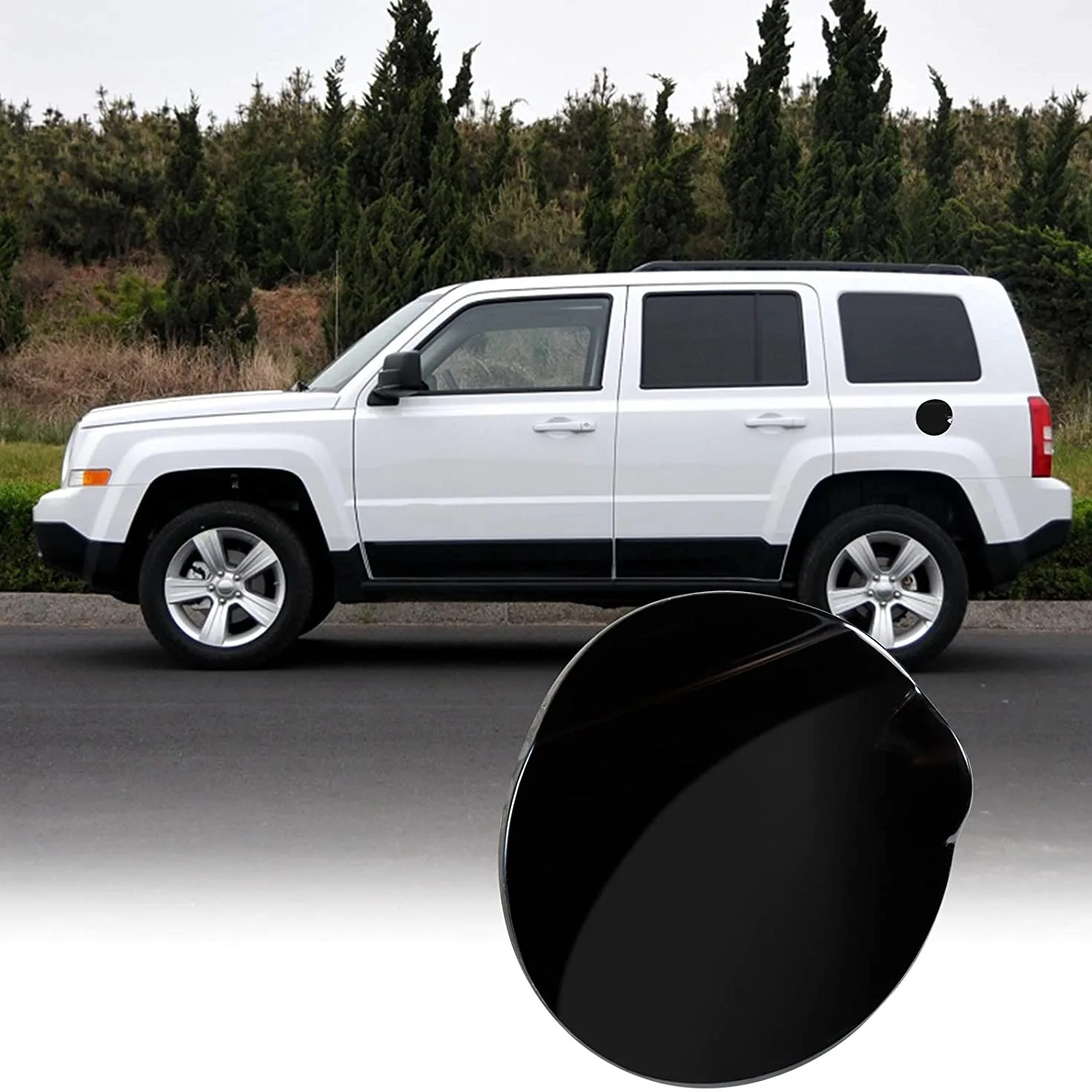 For Jeep Patriot 2011-2015 Stainless Steel Fuel Tank Cover Gas Cap Fuel Filler Door Cover Trim Decorative Accessories