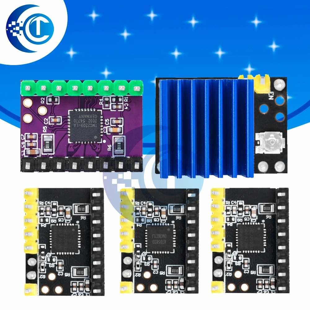 TMC2209 Silent Stepper Motor Driver Module: 5.5V-28V, 256-Subdivision, Compatible with TMC2208/A4988