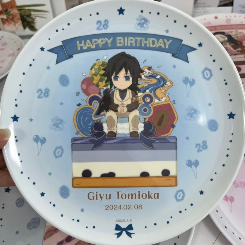 

New Demon Slayer: Kimetsu no Yaiba 20cm Kawaii Anime Tomioka Giyu Tokitoru Muichiro Mitsuri Melamine Disk Cute Cartoon Tableware