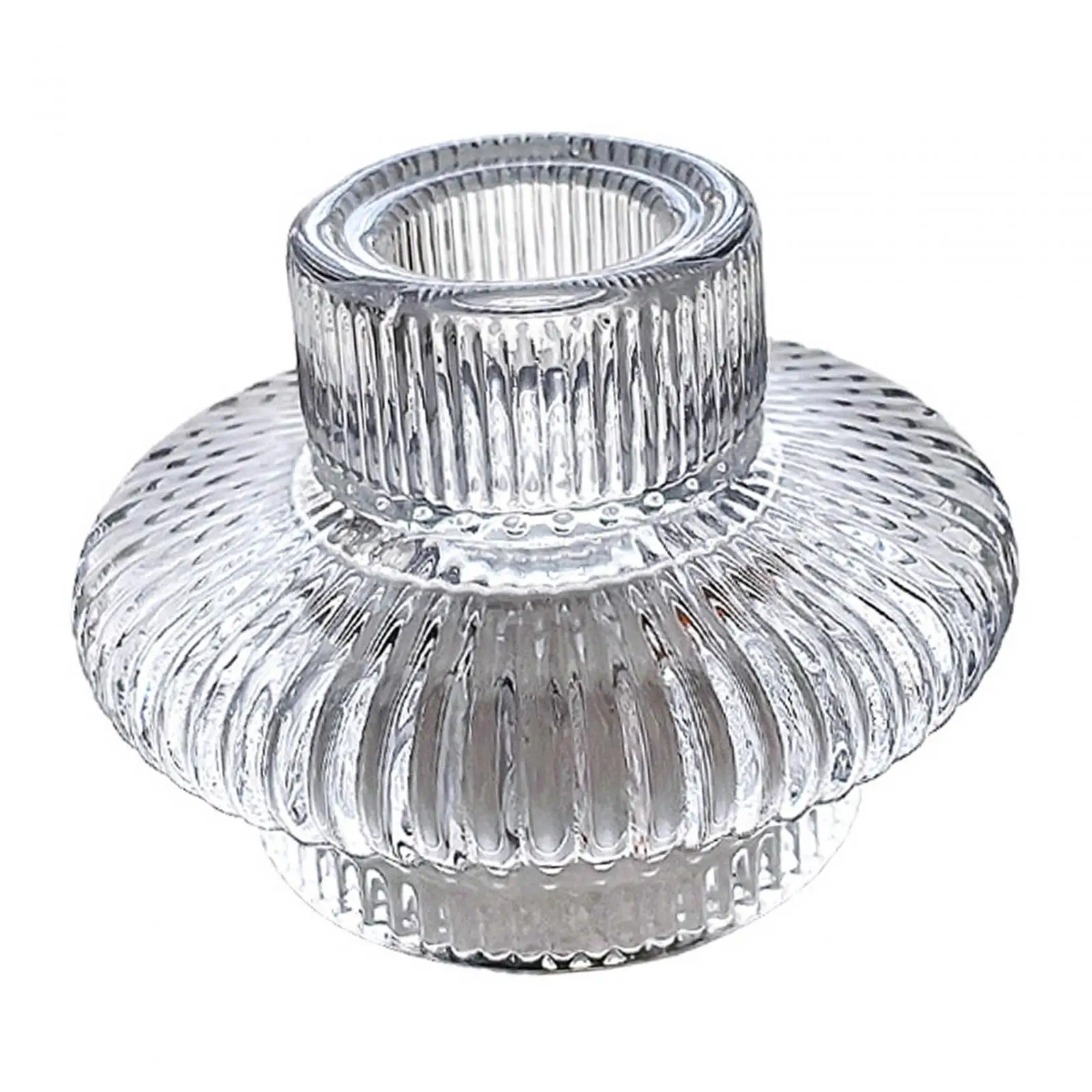 Glass Candle Holder European Style Table Centerpiece Clear Pillar Candle Stand for Decoration Wedding Home Anniversary Desktop