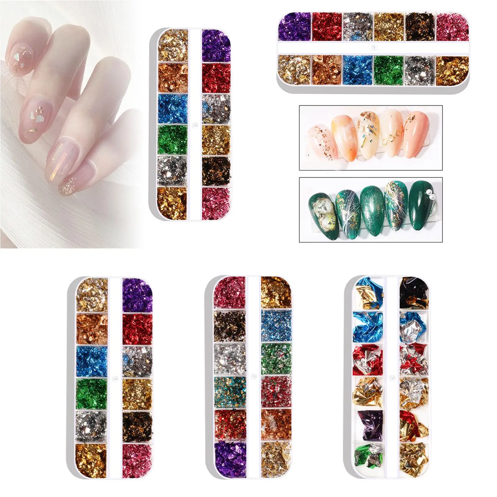 Nagelfolie Vlokken Folie Nagelchip Glitter voor doe-het-zelf ambachten Sieraden maken Make-up