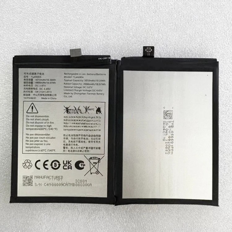 Baterai 3.87V TLP049D9 untuk TCL 40 NXTPAPER 4G (T612B) Baterai TLP049DA/TLP049D9 Alcatel