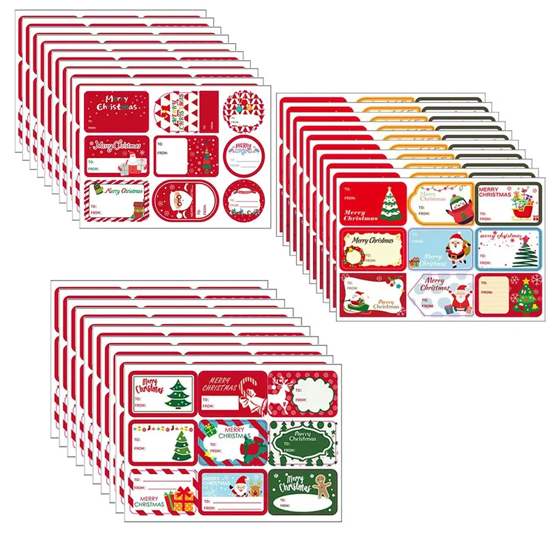 90ピース/パッククリスマスプレゼントラベル、文房具包装用のクリスマスステッカー名タグエンベロープカードレターラベル