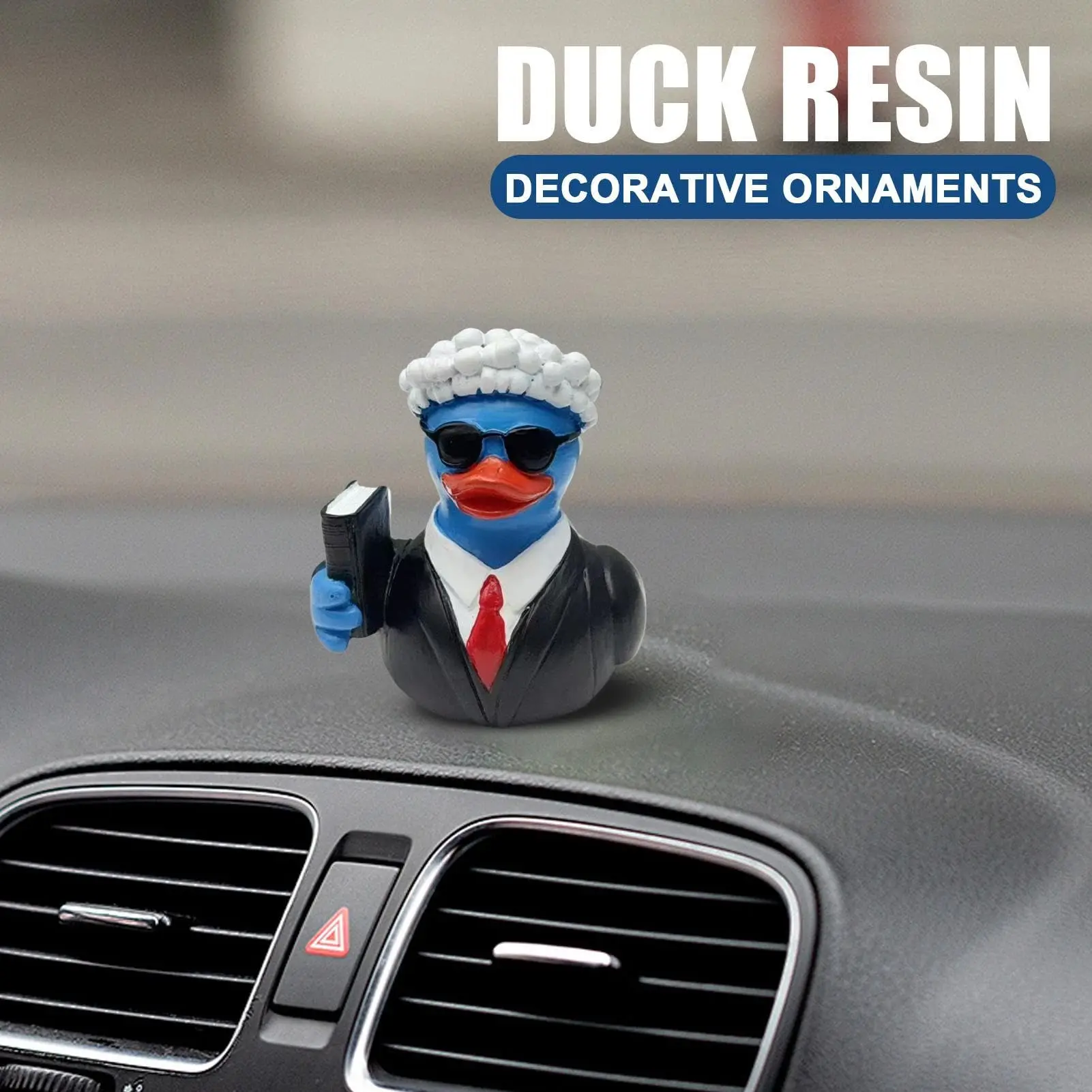 Cartoon-Harz-Entenstatue – wasserdichte niedliche Miniatur-Tierskulptur, Desktop-Dekoration, Heimdekoration, kreative Figur
