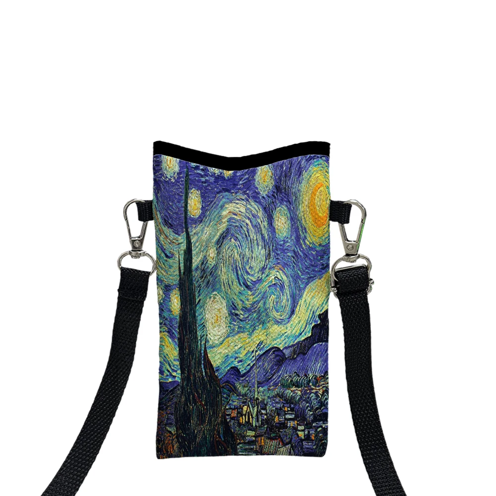 Van Gogh's Starry Sky Crossbody PhoneBag Adjustable Detachable StrapDesigned ForWomen CrossbodyBag Convertible Shoulder Bag5.21