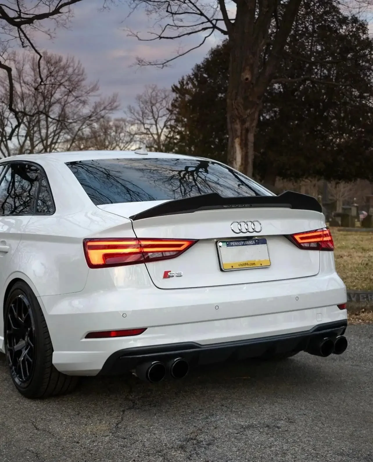 

Rear Spoiler Carbon Fiber PS-M Style Rear Trunk Lip Tail Wing Boot Spoiler For Audi A3 S3 RS3 8V 2013-2020