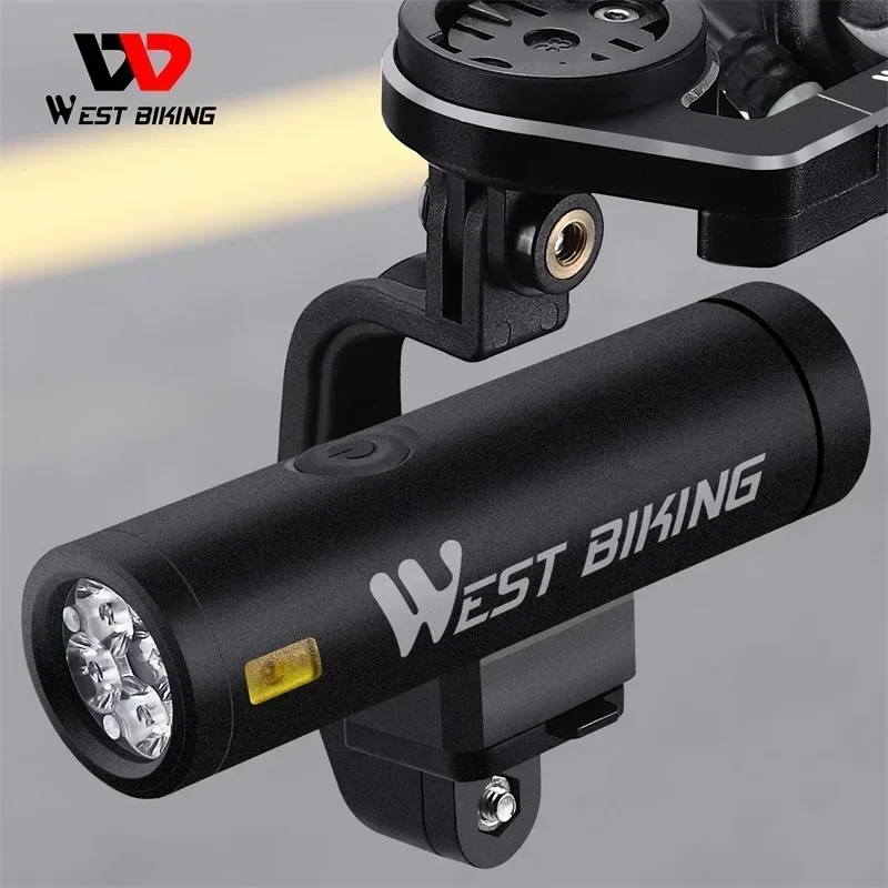 WEST BIKING 500-1300 Lumens Bicycle Headlight 2000-4500mAh Rechargeable Bike Front Light With Quick Release Speedmeter Support