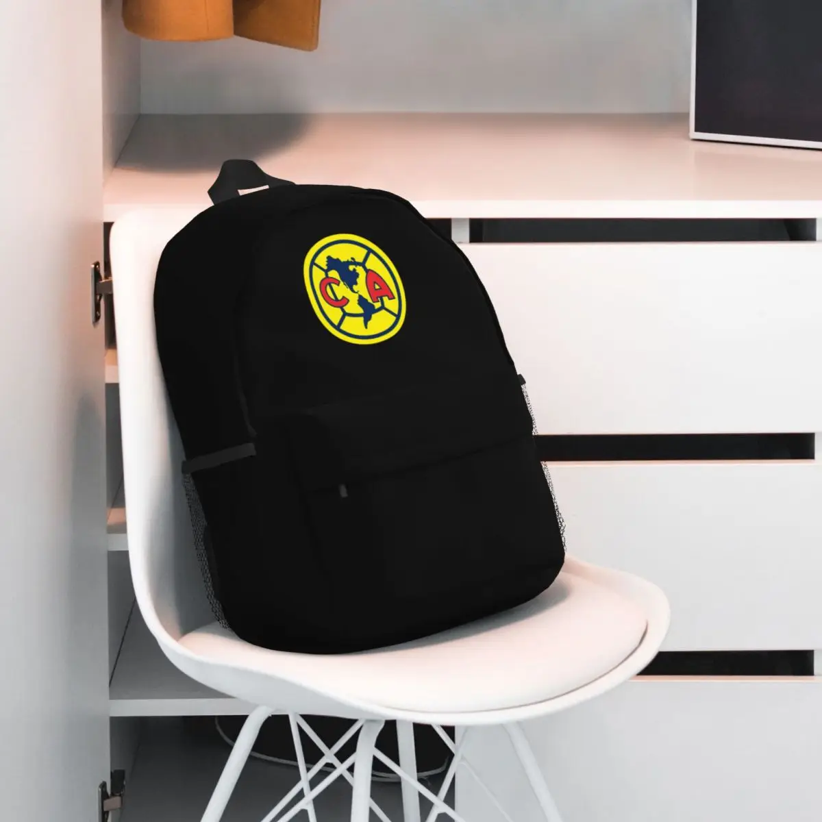 Club America CA Casual Backpack Simple Storage Bag Back to School Office Supplies Cute Stationery