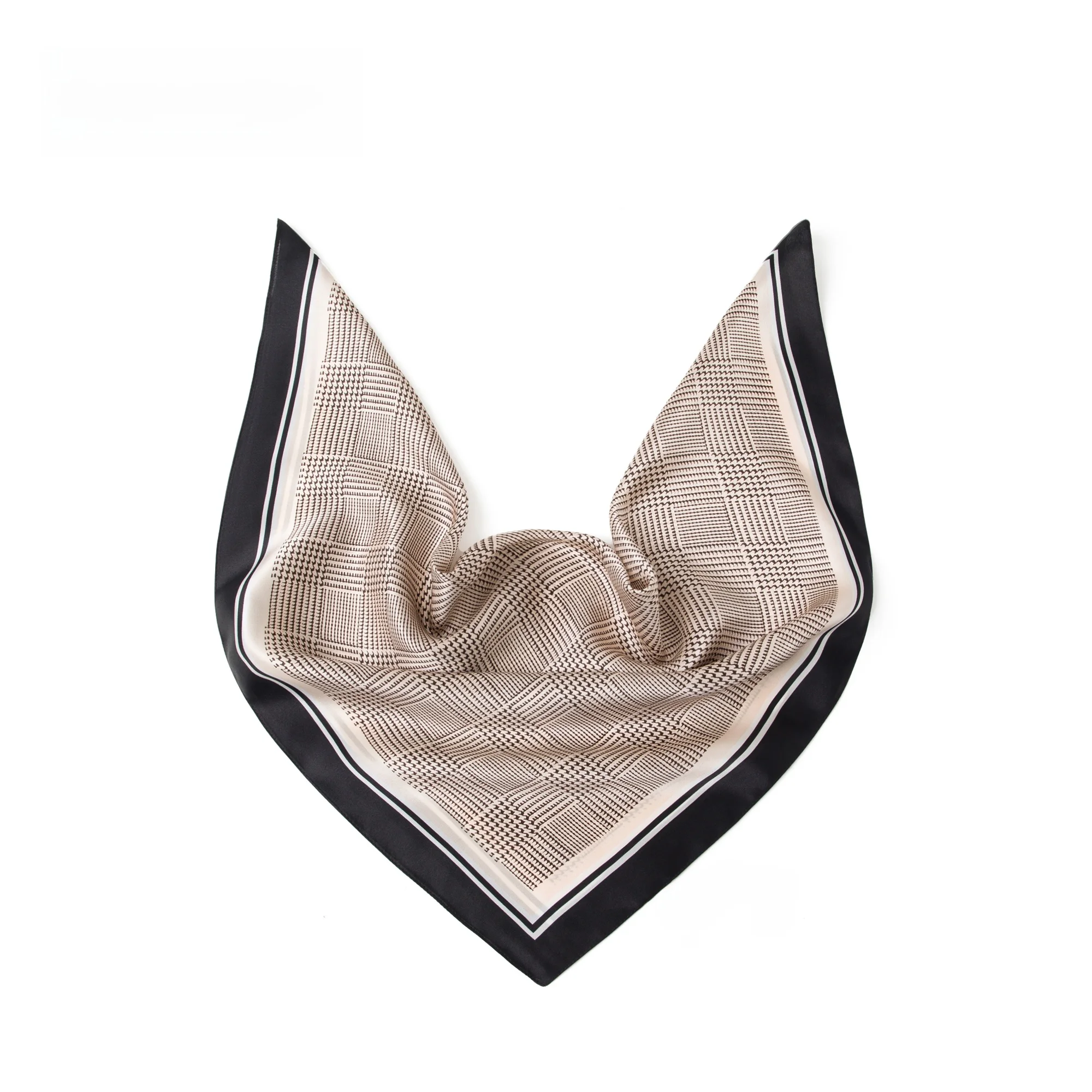 レトロチェック柄プリントメンズサイクリングスカーフアウトドアトラベルアクセサリー防風三角スカーフ英国スタイル多機能シルクスクエア