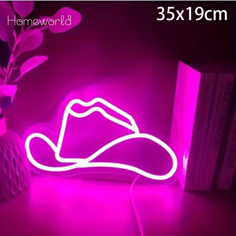 Cowboy Hat Neon Sign Beer Bar Home Art Cowboy hat shop Neon Light Handmade for Hotel Pub Cafe Recreation Room Wall Artwork Decor