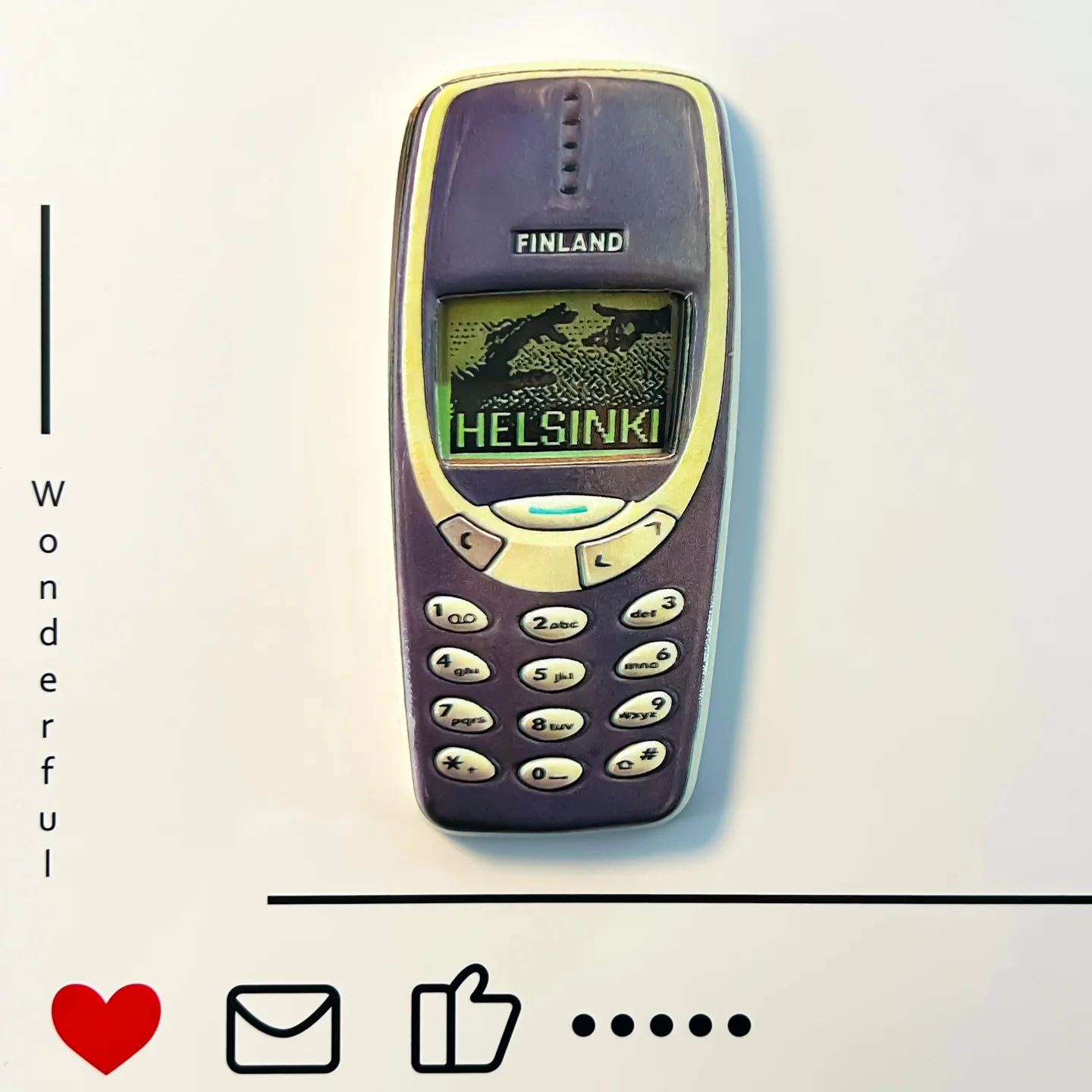 Finlande, Helsinki, Souvenirs touristiques 3D st�r�oscopiques, R�sine cr�ative, T�l�phone Nokia, Mod�lisation, D�coration maison, Aimant de r�frig�rateur