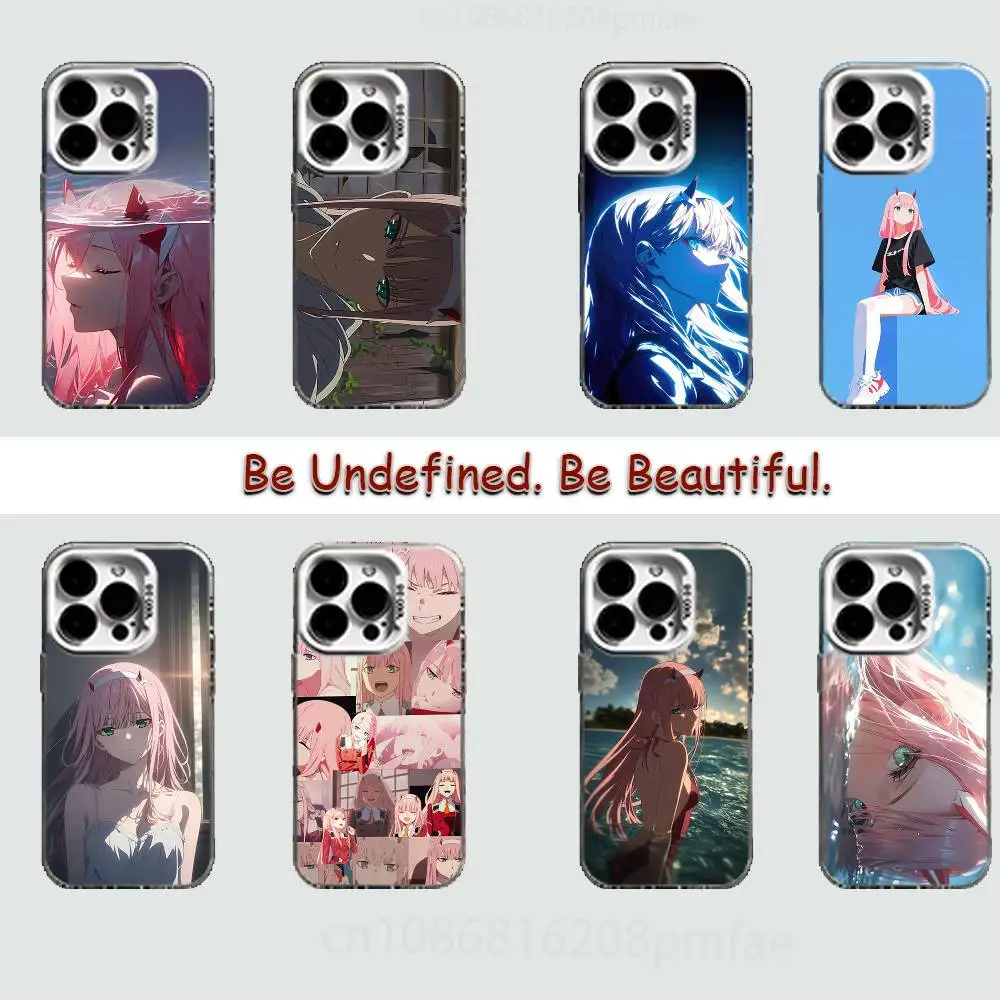 

Cute Darling Girls Zero Two White Shockproof Phone Case For iPhone 16,15,14,13,12,11,Pro,XS,Max,Plus,Mini,SE