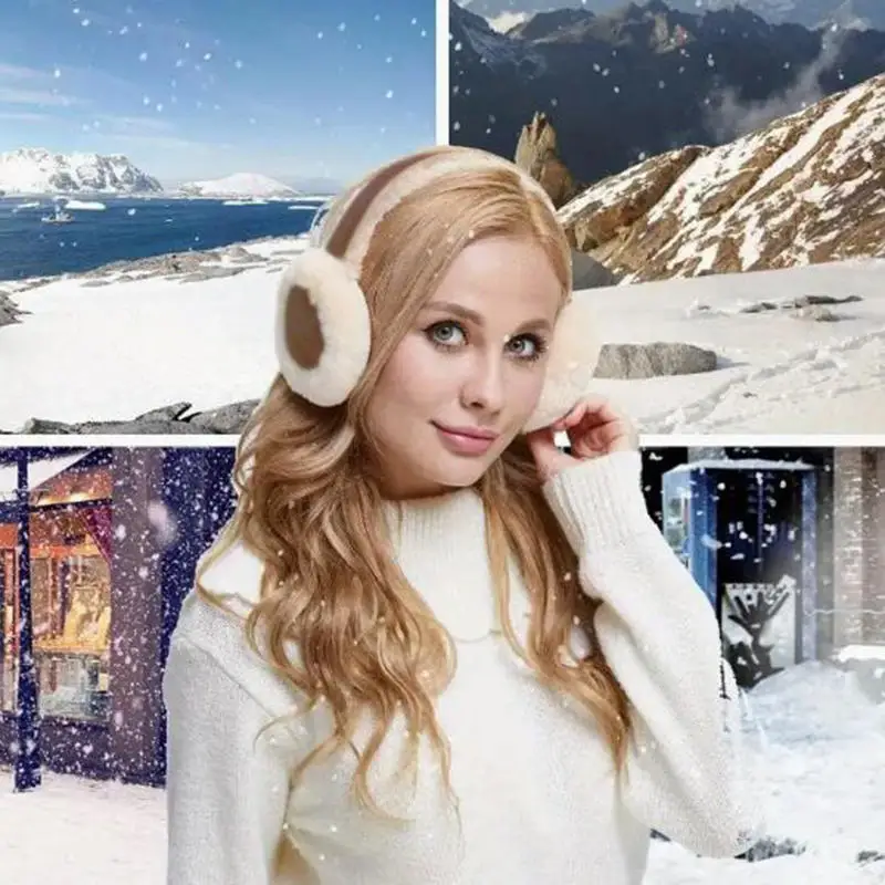 Soft Suede Plush Earmuffs พับหมวกหูหญิงฤดูหนาว Earmuffs Earflap อุ่นฝาครอบหูแบบพับได้