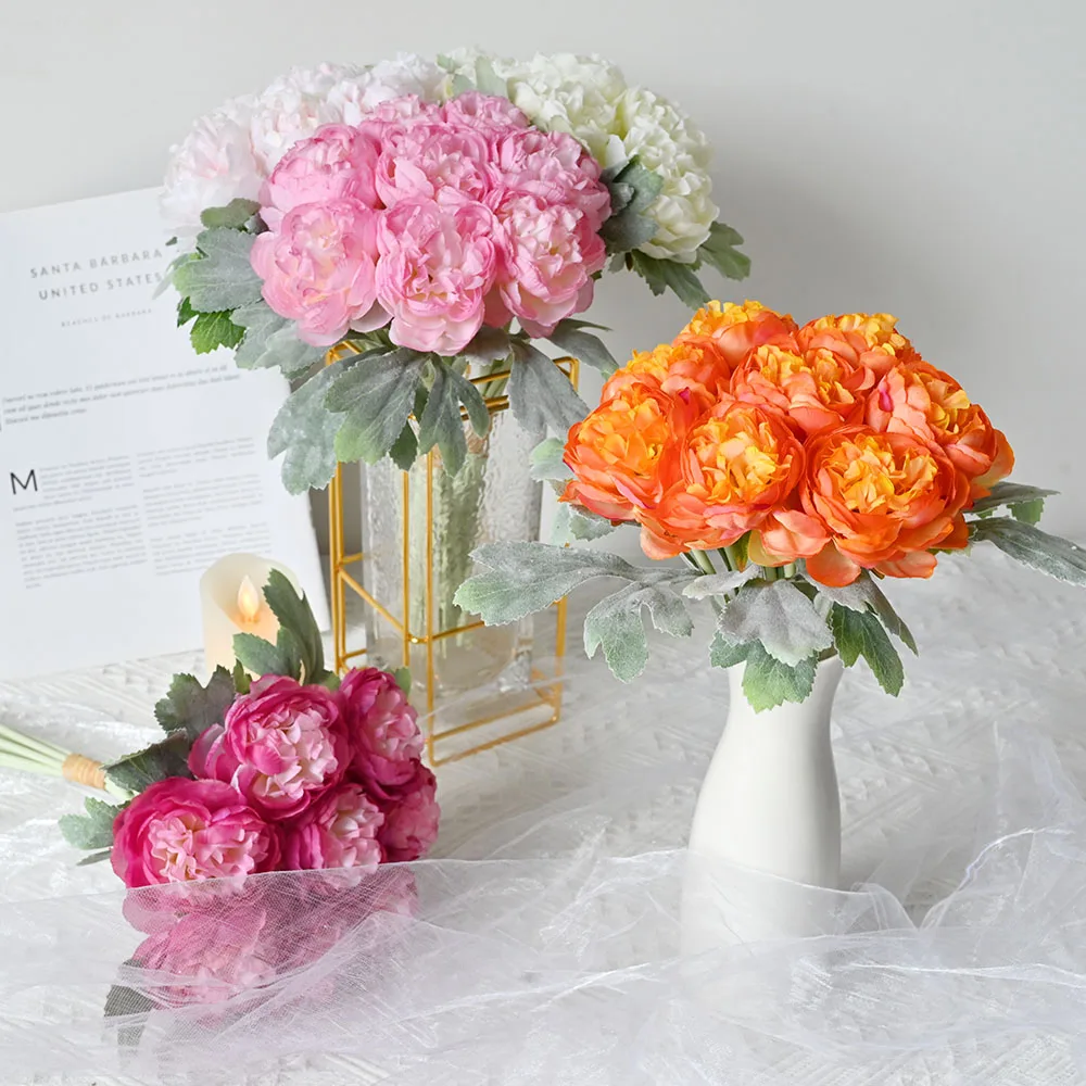 

Wedding Bouquet Artificial Peony Flowers DIY Bouquet Home Center Decoration Restaurant Party Prom Decoration