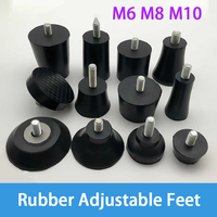 2-20Pcs Rubber Adjustable Feet Pad M6 M8 M10 With Screw Table Chair Balck Leveling Foot Pad Furniture Leg Anti-shock Protection