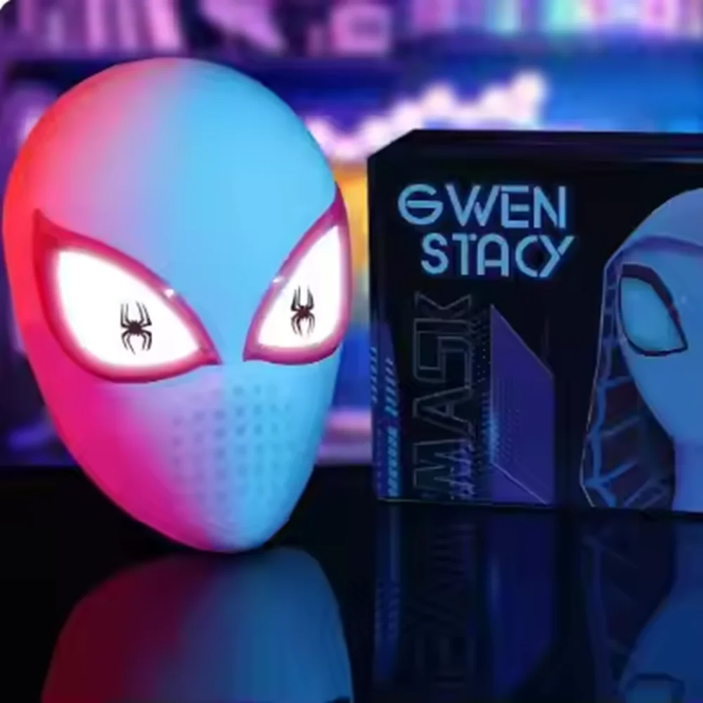 

Gwen Stacy Spider Mask, Touch Light up Eyes Super Hero Mask With Gift Box