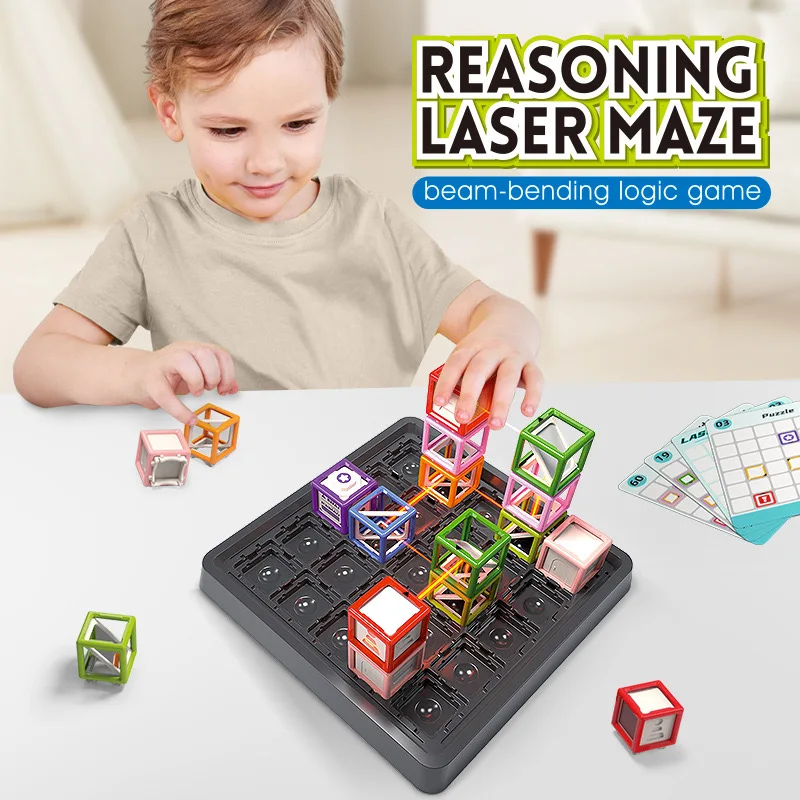 Laser Maze STEM Toy Set Maze Puzzles Breakthrough Game DIY Assembly Educational Toys Parent-Child Interactive Children Gift