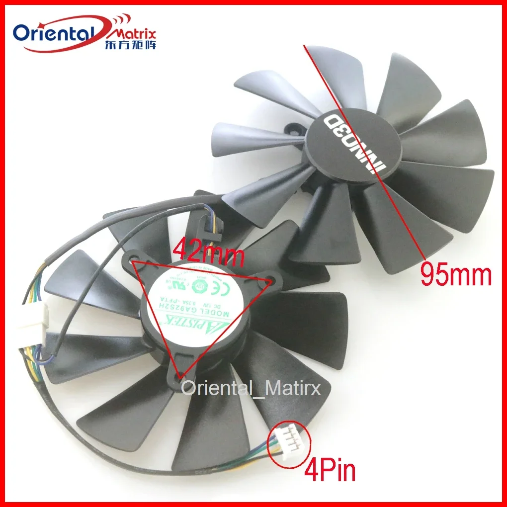 

GA92S2H 95mm 12V 0.35A 4Pin VGA Fan For INNO3D RTX2060 SUPER GAMING OC X2 Video Graphics Card Cooler Cooling Fan