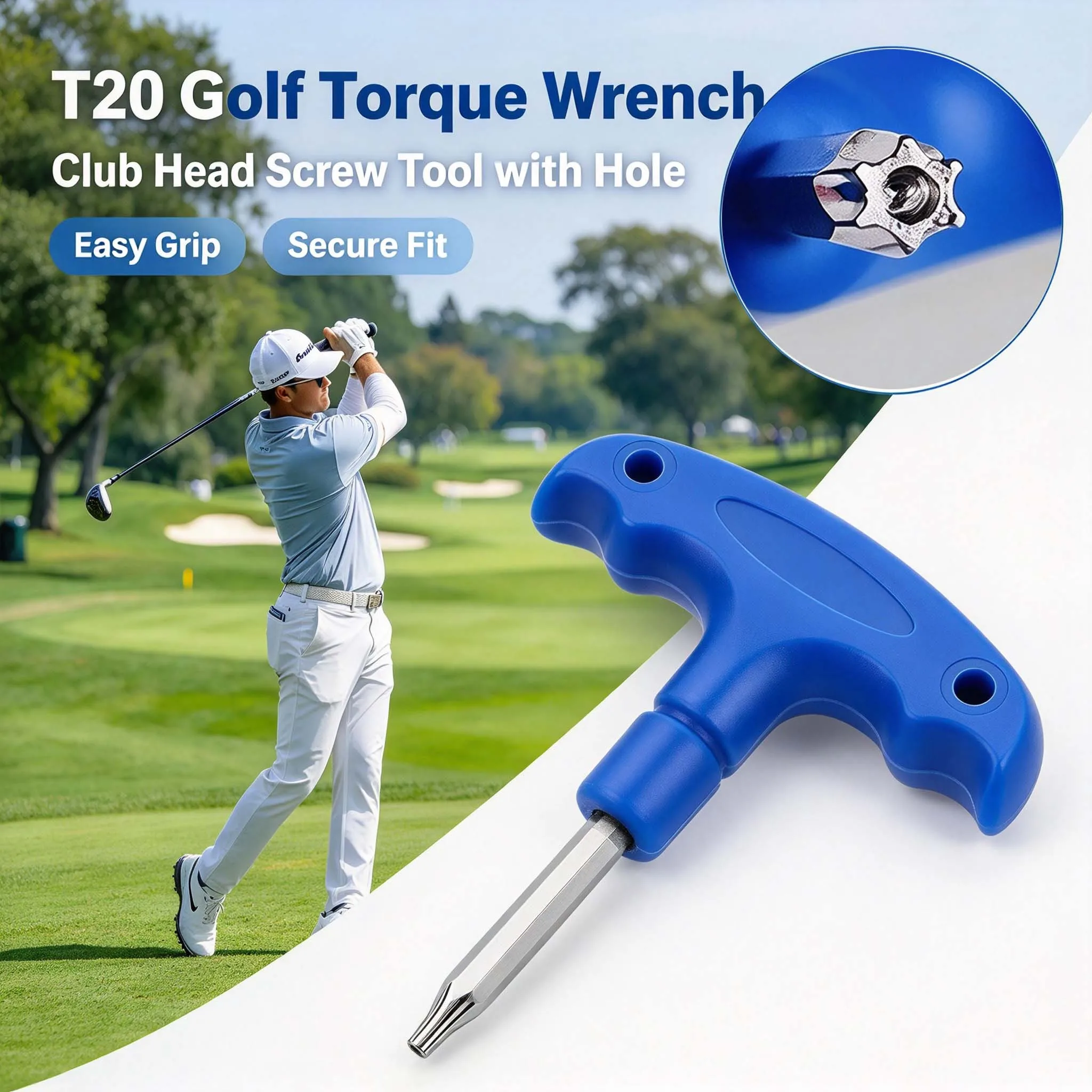 Durable Golf Club Torque Wrench T20 with Plastic Handle Golf Head Adjustment Tool Driver Repair Accessories Part Kit