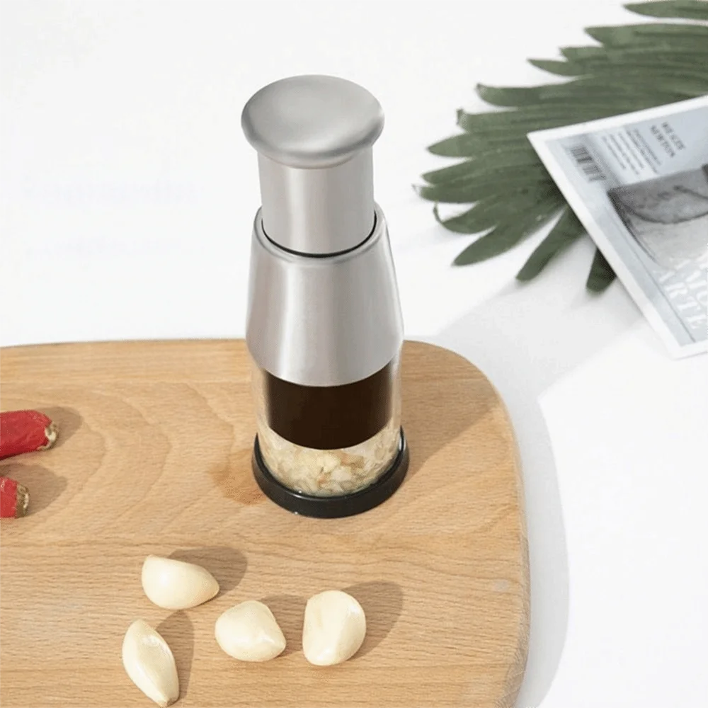 Durable Stainless Steel Garlic Chopper Hand Press Peeling Manual Hand Chopper Handheld Garlic Masher Nuts
